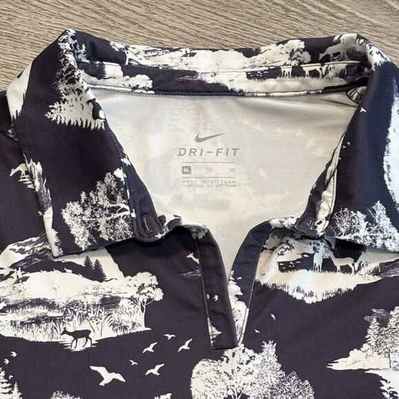 Nike Dri-Fit Printed Victory Sleeveless Golf Polo Womens XL All Over Print - Picture 3 of 6